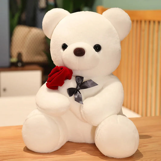 Cute Rose Bear Plush Toy – Perfect Valentine's and Birthday Gift