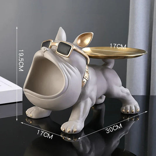 30cm Home Decor Bulldog Figurine – Stylish Storage Box and Ornament