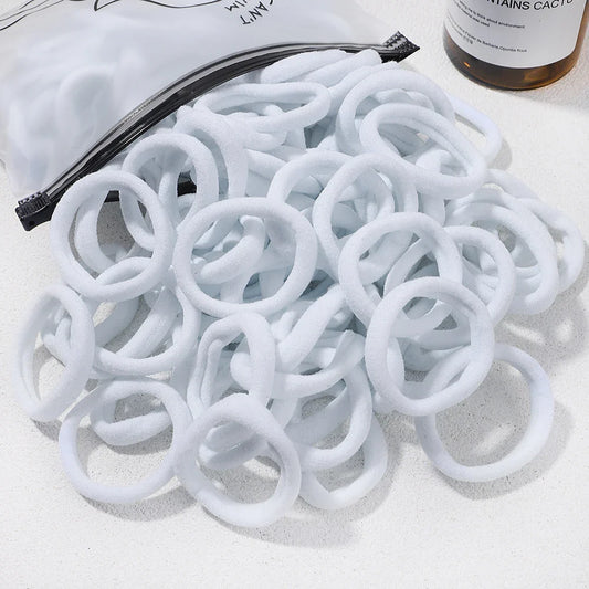 Girls Solid Color Elastic Hair Bands – Korean Style Accessories