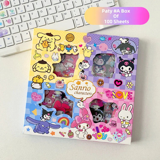 Hello Kitty Sanrio Non-Repeating 100-Piece Sticker Set