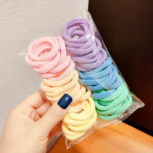 Vibrant Candy Colors Nylon Scrunchie Set