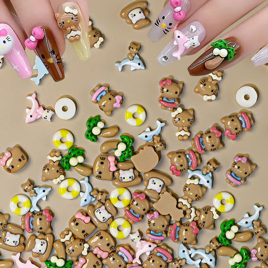 Kawaii Hello Kitty Nail Art Charms – Perfect for Summer Manicures