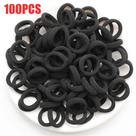 100PCS Colorful Nylon Elastic Hair Ties – Perfect for Girls