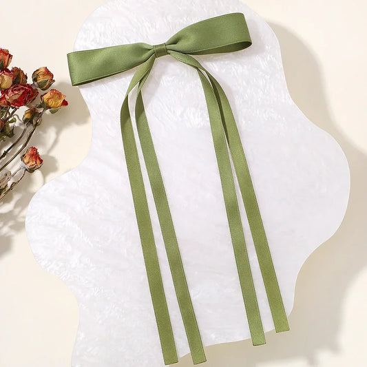 2pcs 2025 New Cute Ribbon Bow Headband Clip Set