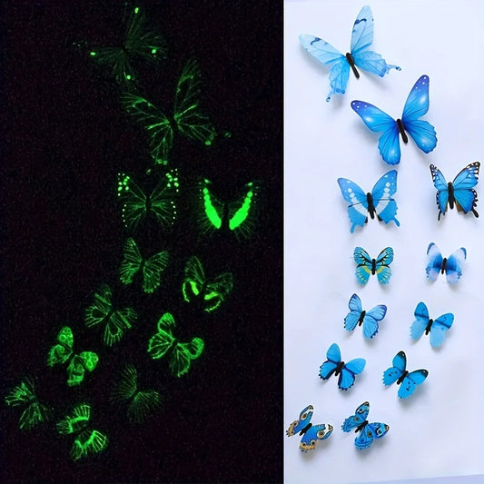 3D Luminous Butterfly Wall Stickers – DIY Home Decor Set
