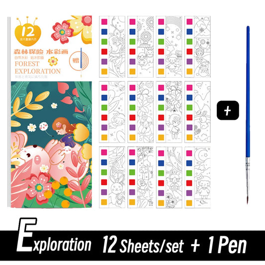 Portable Watercolor Painting Book Set – Creative Fun for Kids