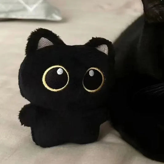 Adorable 10cm Black Cat Plush Toy – Perfect Pendant