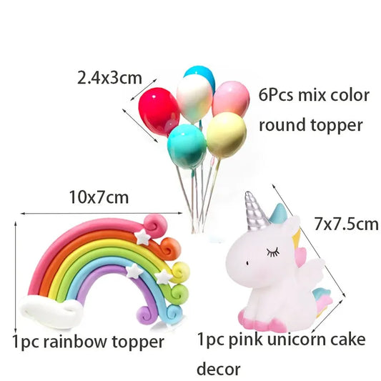 Unicorn Party Cake Topper Set