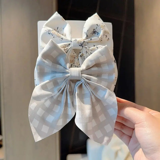 2PCS Solid Color Grosgrain Ribbon Hair Bows for Girls