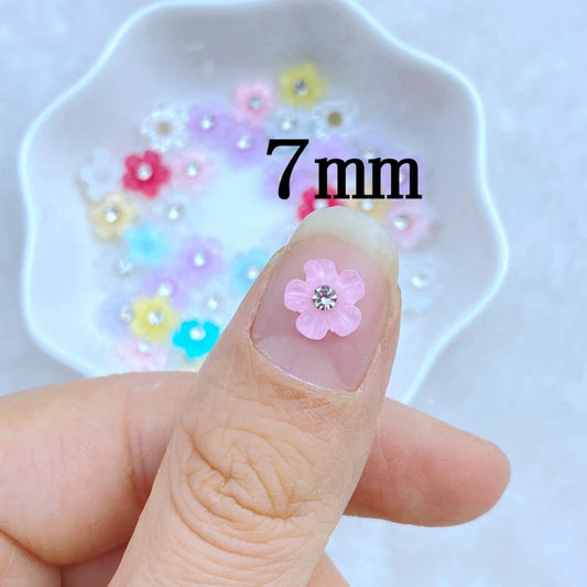 Enhance Your Manicure with 3D Kawaii Mini Diamond Flower Nail Charms