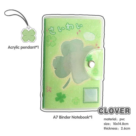 WAKAWAKA A7 Binder – Four-Leaf Clover &amp; Girl Glitter
