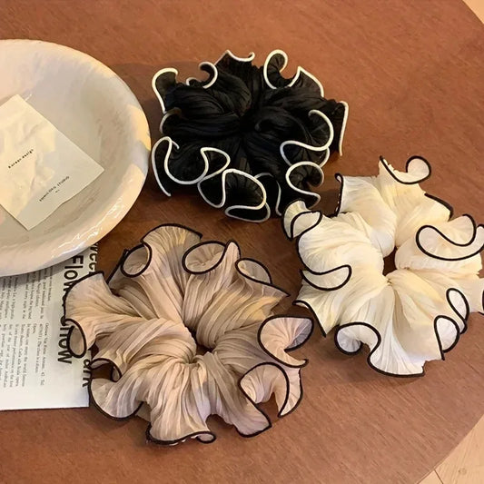 Elegant Korean Retro Oversized Chiffon Scrunchies for a Chic Look
