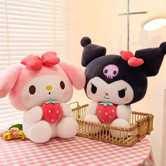 Sanrio Strawberry Kuromi Pillow Plush Toy – Soft Stuffed Animal