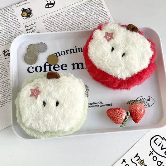 INS Korean Style Kawaii Mini Red Apple Wallet – Cute Coin &amp; Lipstick Bag