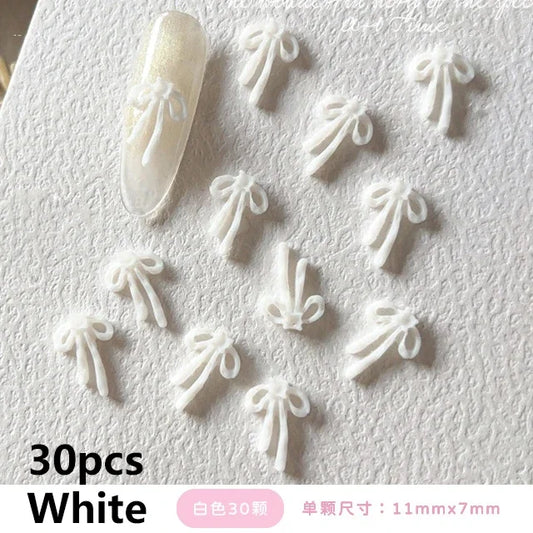 French Ribbons Resin Bowknot Charms for Nail Art Enthusiasts
