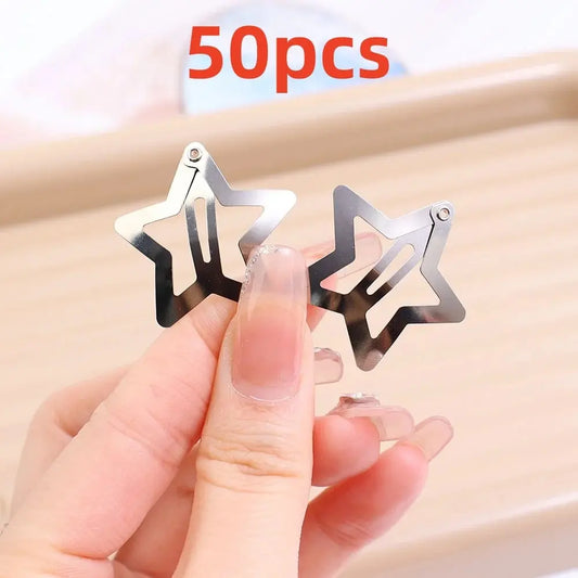 Y2K Silver Star Hair Clips – Stylish Hairpins for Trendsetters