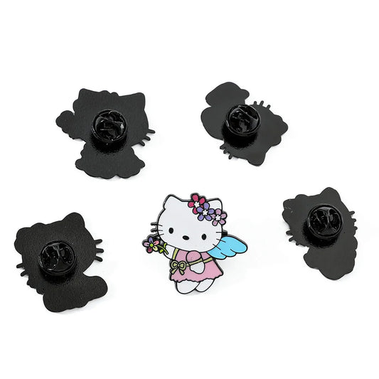 Cute Cartoon KT Cat Brooch Set