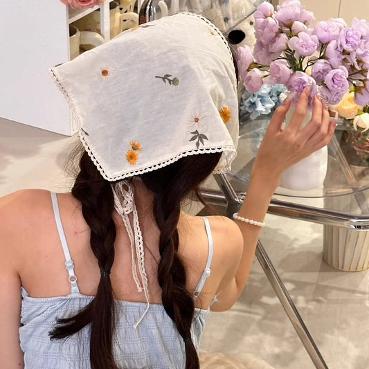 Fabric Printing Triangle Scarf Hair Bands – Floral Headbands for Women