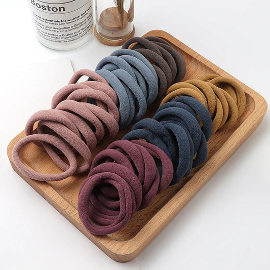 50Pcs Girls Nylon Elastic Hair Bands – Perfect Accessories for Kids