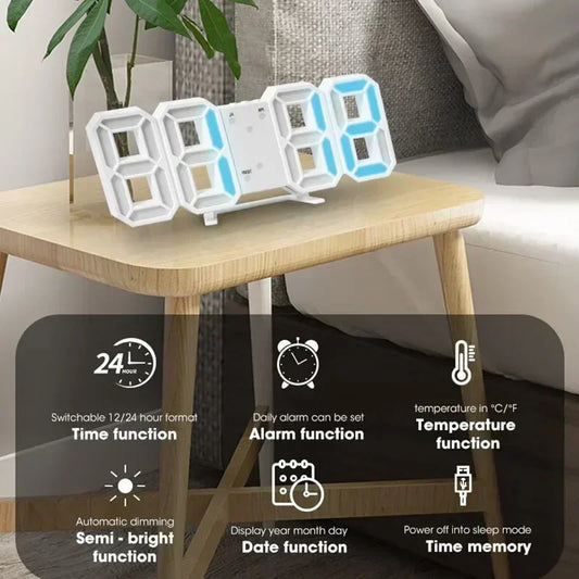 Modern 3D LED Digital Alarm Clock – Stylish Timekeeping