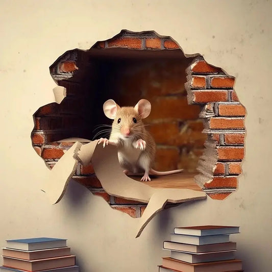 M735 Cute Mouse Hole Wall Sticker – Whimsical Decor for Any Room
