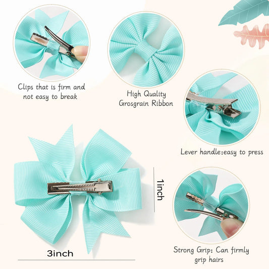 Adorable Candy Color Bow Hair Clip Set for Baby Girls