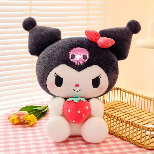 Sanrio Strawberry Kuromi Pillow Plush Toy – Soft Stuffed Animal