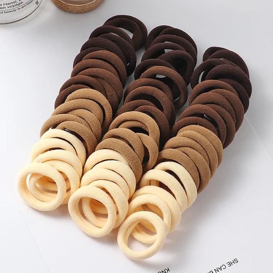 50Pcs Girls Nylon Elastic Hair Bands – Perfect Accessories for Kids