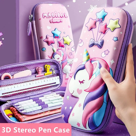 3D EVA Unicorn Cute Pencil Case