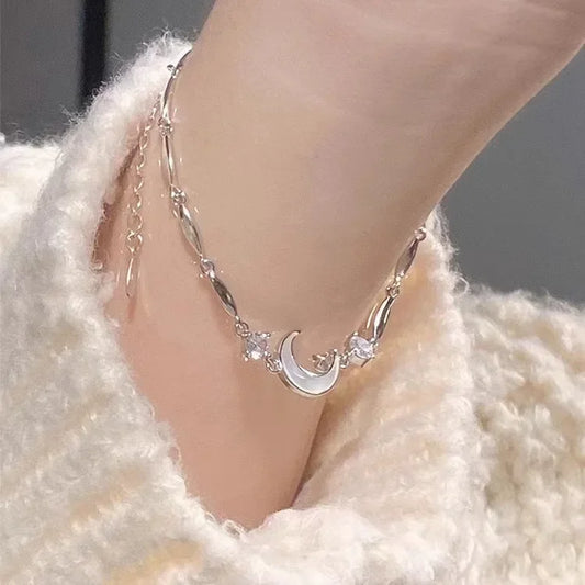 Shiny Pink Crystal Cherry Blossom Bracelet