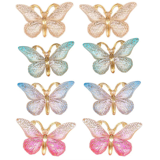 Sweet Macarons Gradient Color Butterfly Hairpins