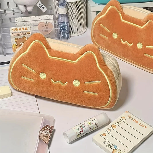 Caramel Cat Plush Pen Case