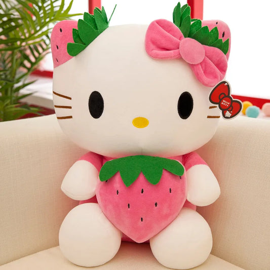 Kawaii Sanrio Hello Kitty Plush – Adorable Strawberry KT Cat Pillow Doll