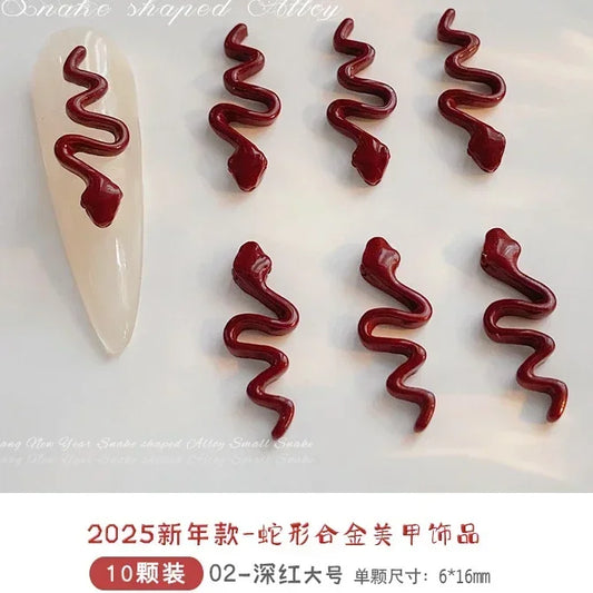Punk Mini Gold Silver Star Snake Nail Art Accessories