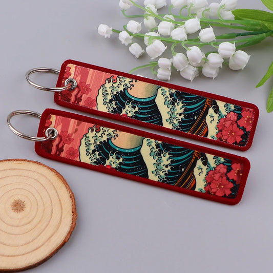 Van Gogh Embroidery Key Fobs – Artistic Keychain Accessories for Vehicles
