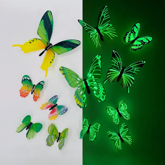 3D Luminous Butterfly Wall Stickers – DIY Home Decor Set