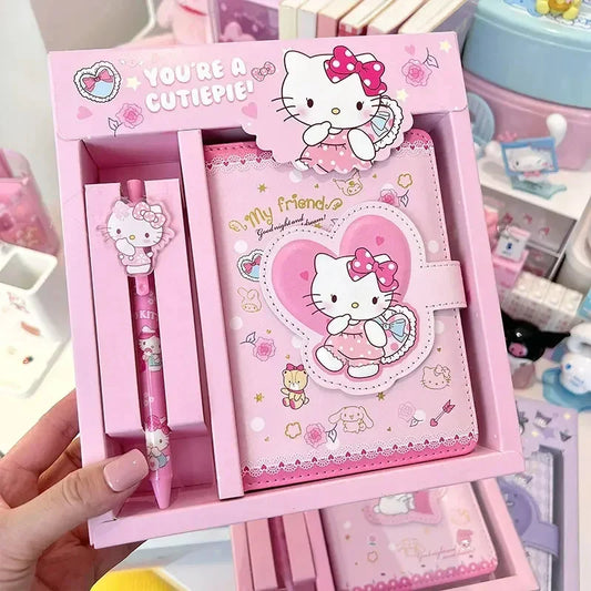 Sanrio Notebook and Stationery Set – Kuromi, Hello Kitty, Cinnamoroll