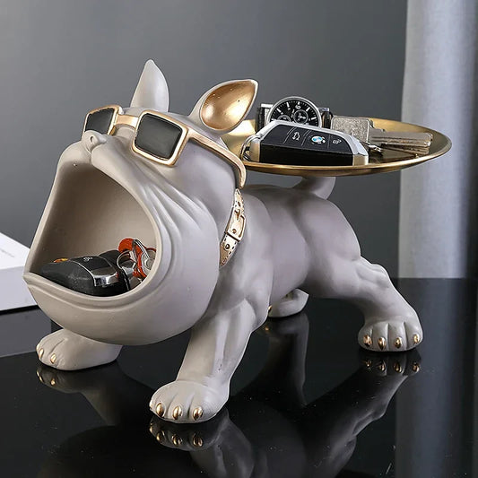 30cm Home Decor Bulldog Figurine – Stylish Storage Box and Ornament