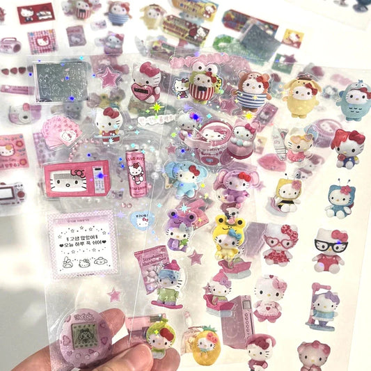 Japanese Charm Girl Hello Kitty Sticker Set – Kawaii Decorations&nbsp;