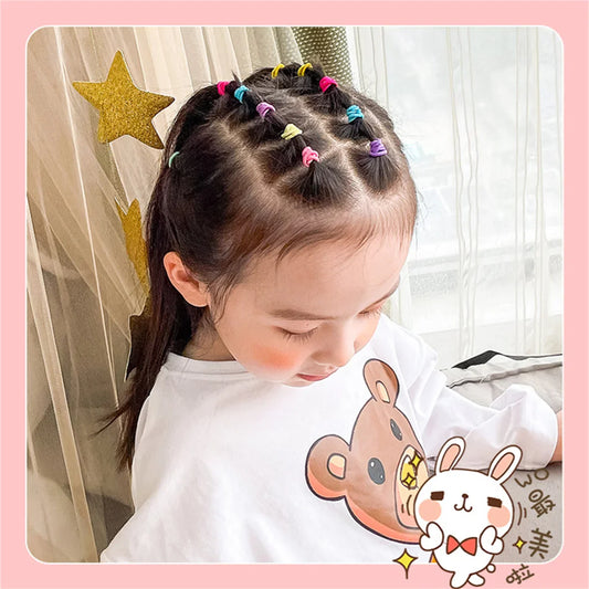 100PCS Colorful Nylon Elastic Hair Ties – Perfect for Girls