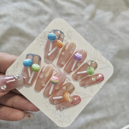 Colorful Kawaii Lollipop Nail Art Charms – 3D Acrylic Resin Decorations