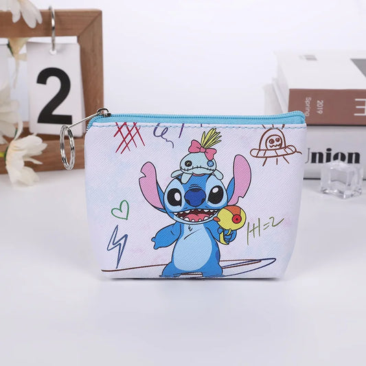 Disney Stitch Mini Coin Purse – Cute Anime PU Key Case for Kids