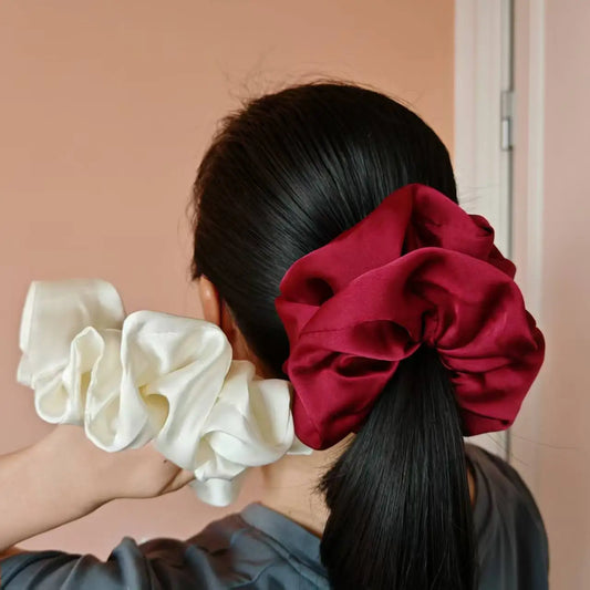 Fashion Oversized Satin Scrunchies – 16cm 20g Elastic Hair Ties
