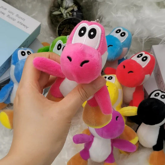 Mario Super Mushroom Plush and Yoshi Doll Keychain Accessories
