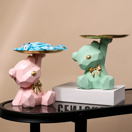 Geometric Bear Resin Sculpture