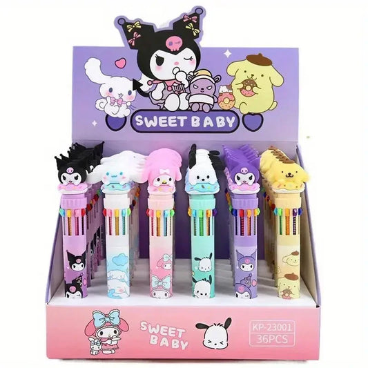 Sanrio 10-Color Ballpoint Pen Set – Kawaii Stationery