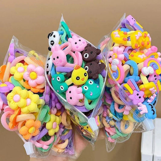 Cute Cartoon Rubber Elastic Hair Bands – Perfect Hair Accessories for Kids