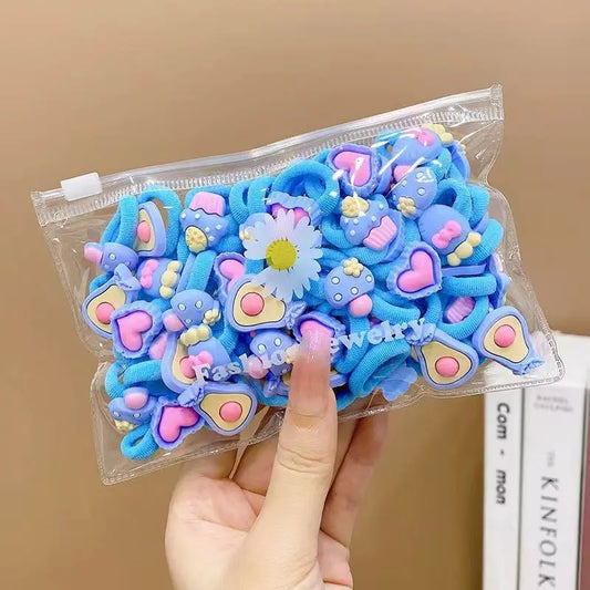 Cute Cartoon Rubber Elastic Hair Bands – Perfect Hair Accessories for Kids