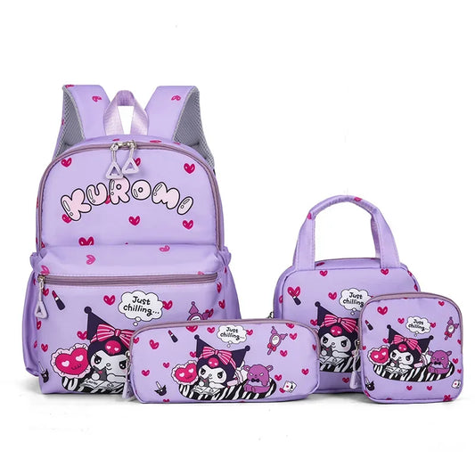 Kuromi &amp; Friends 4-Piece Backpack Set – Perfect for Sanrio Fans