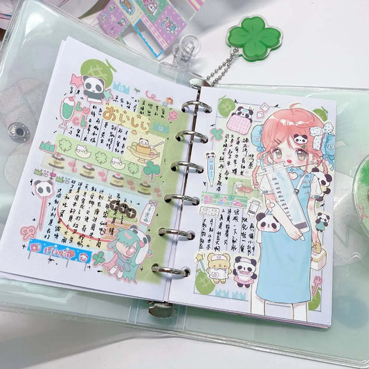 WAKAWAKA A7 Binder – Four-Leaf Clover &amp; Girl Glitter